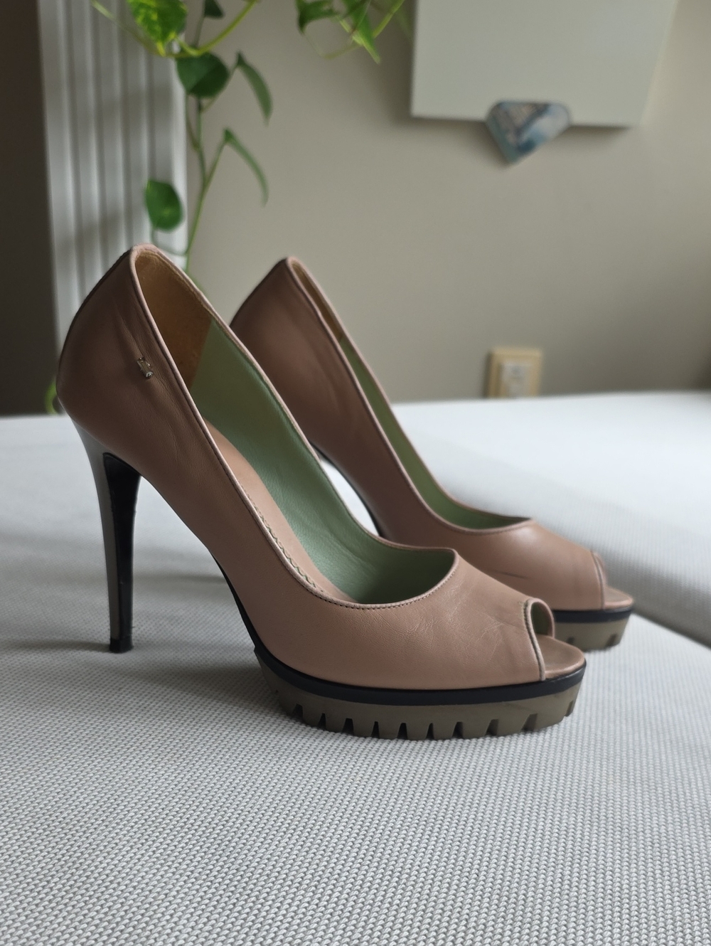 Sportmax Blush Peep-Toe Platform Pumps